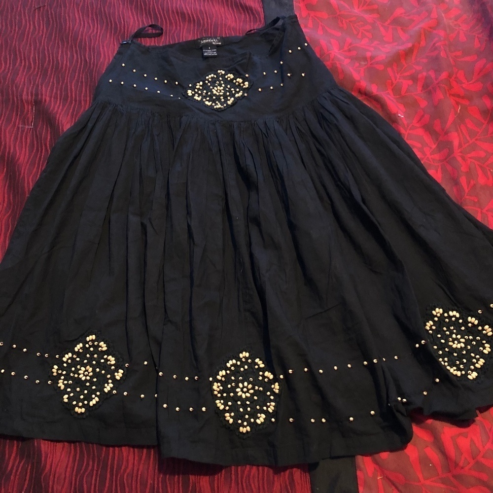 Lauren U. BY jump - cotton skirt with lining, and zipper, nice embellishments,